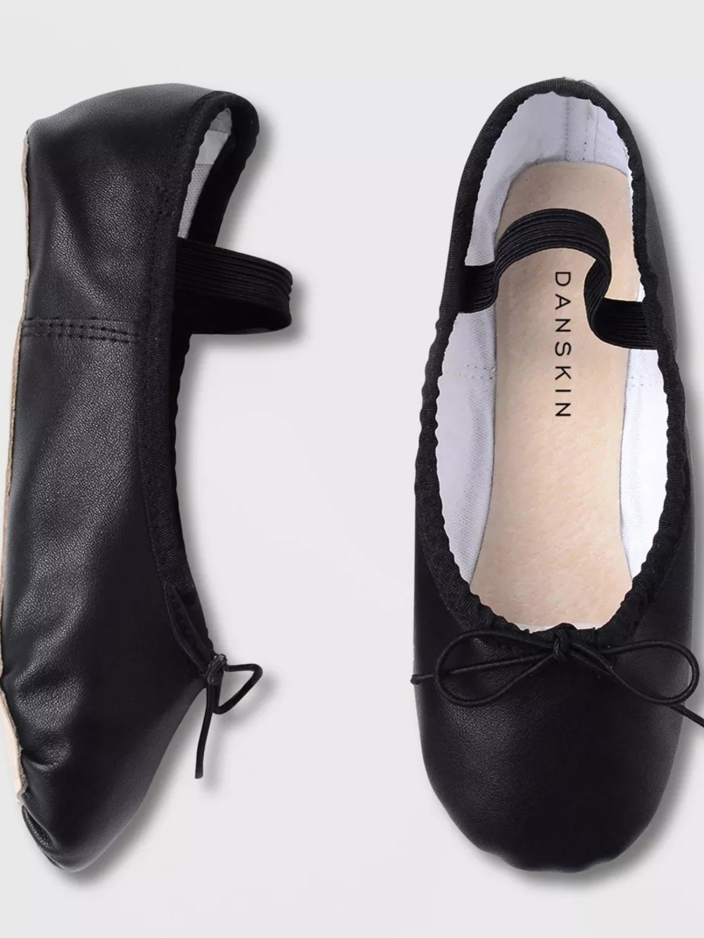 Danskin Black Elastic-Strap Ballet Flats